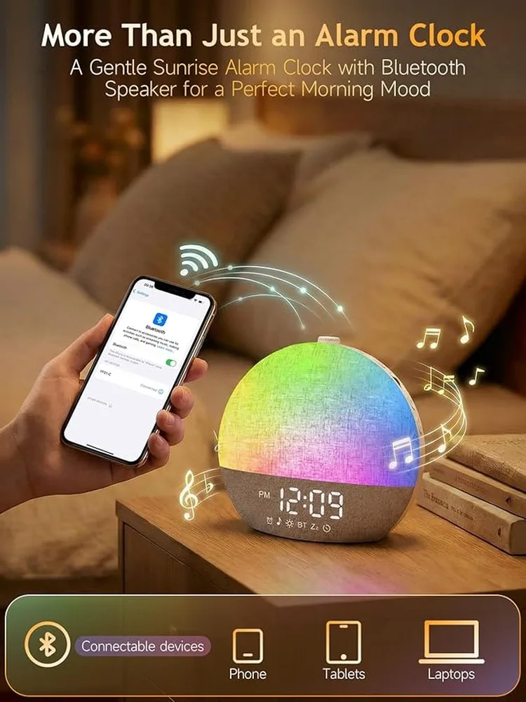 Sunrise Alarm Clock Hatch Alarm Clock Heavy Sleepers With 20 Brightness Levels And Customizable