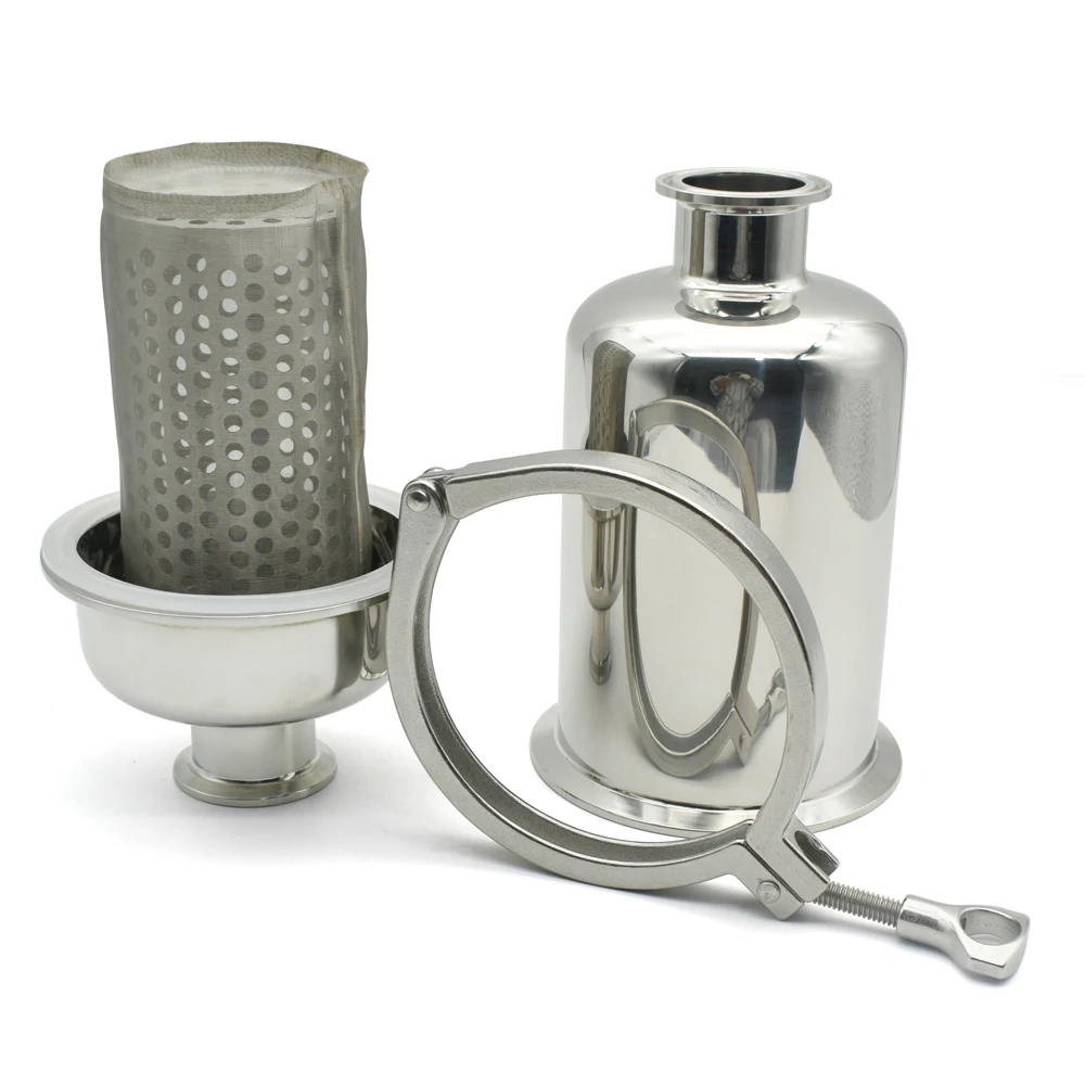 Imagem -03 - Curto Filtro Inline Adequado para Cerveja Caseira Brewing Tri Clamp Sus 304 Sus316l Aço Inoxidável 38 mm 51 mm Pipeline x 1.5 2