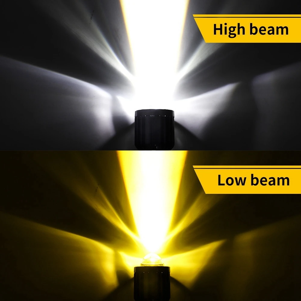 مصباح أمامي صغير بجهاز عرض ليد للدراجة النارية ، مصابيح إضاءة أمامية ، ألوان مزدوجة ، أبيض ، أصفر ، مركبة ATV ، سكوتر ، دراجات كهربائية ، مصباح إضاءة أمامي ، H6 ، BA20D