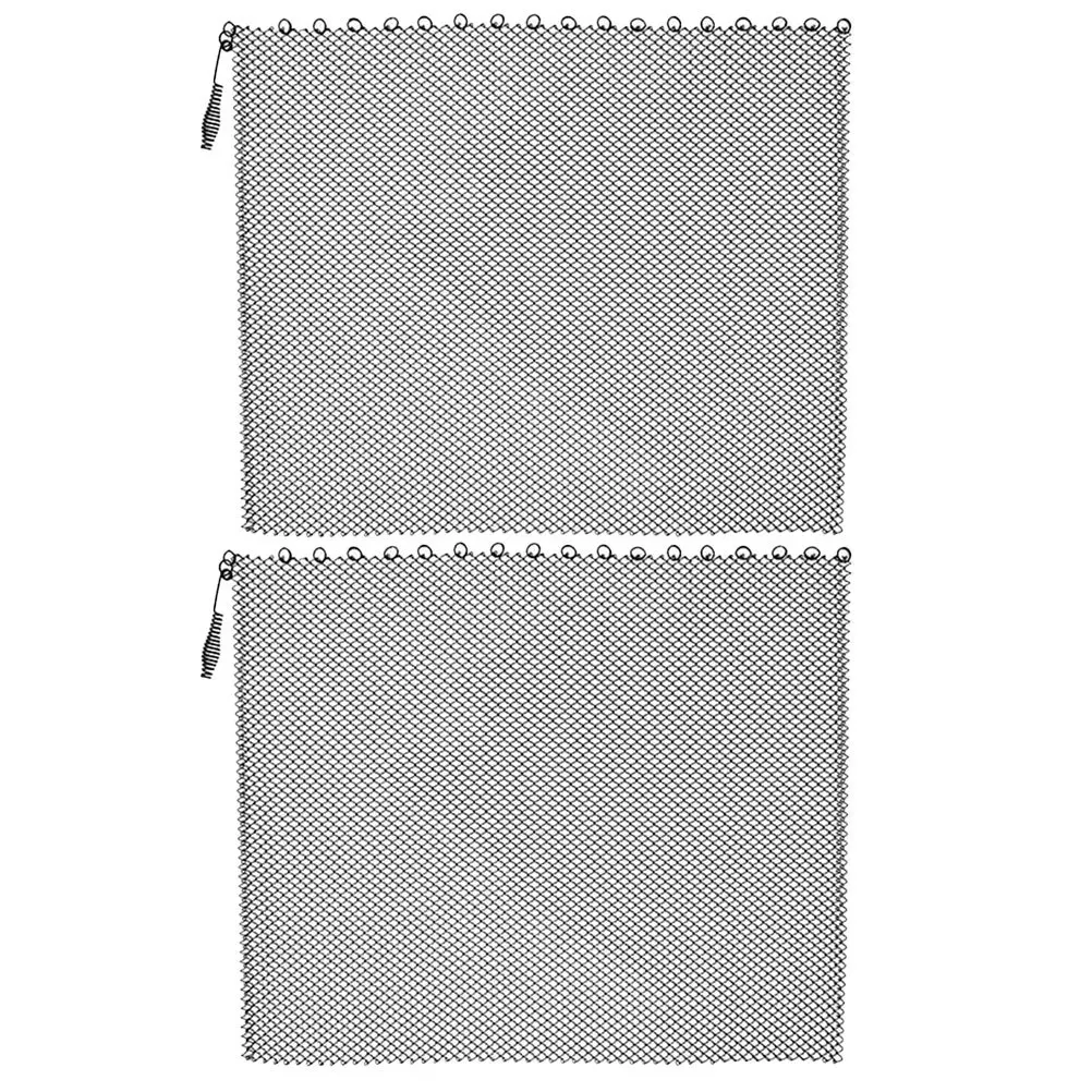 

2pcs Metal Mesh Fireplace Screens For Hearth Iron Panels Curtains Home Fireplace Accessory Cold Heating Equipment