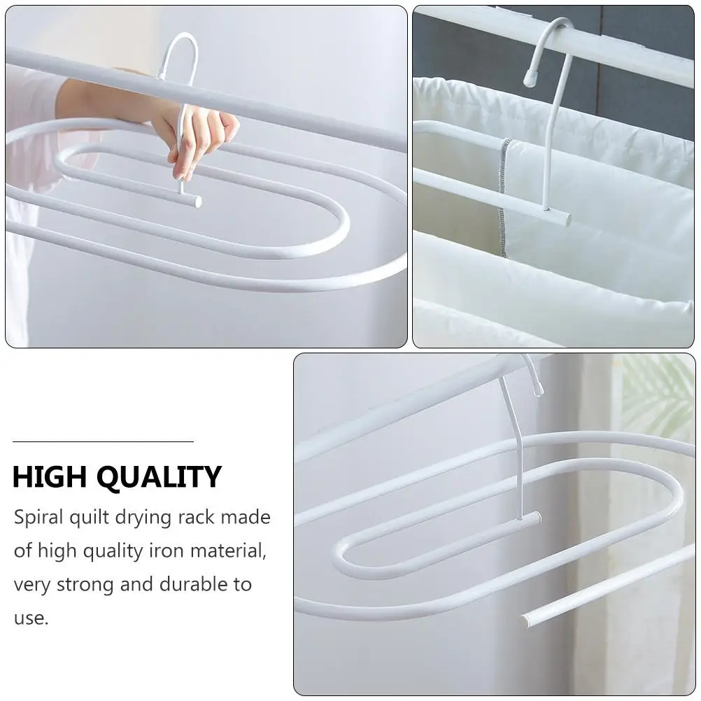 Spiral Quilt Rack Iron Material Space Saving Drying Hanger For Mattress Cover Clothes ganizer Hanging Storage Rack Ceiling
