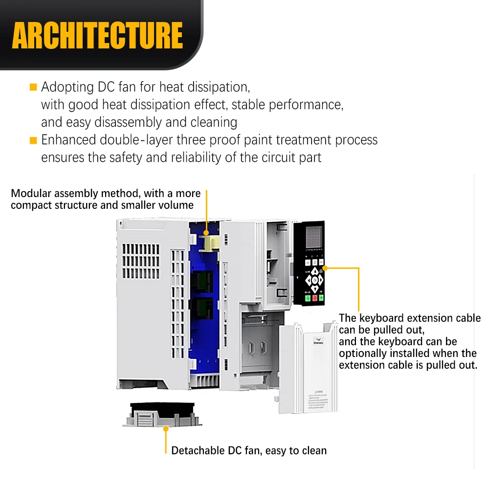 HLTNC DX100  380V 7.5KW 17A IP20 white VFD frequency converter inverter for spindle for  cnc