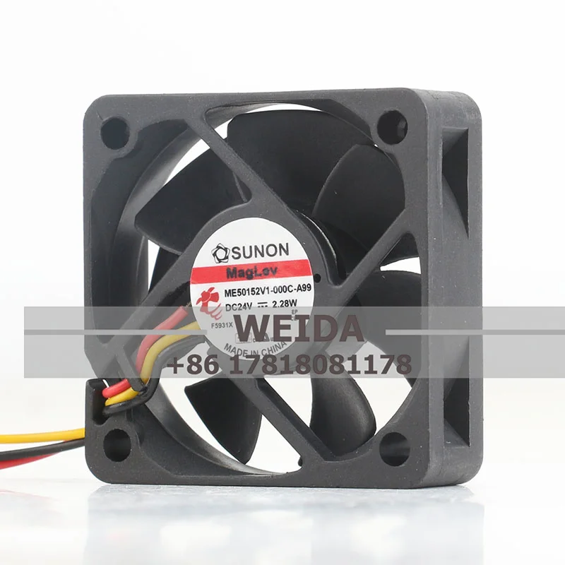 Sunon 5V 12V 48V DC 24V 2.28W AC EC 5015 50X50X15MM 5CM Frequency Converter Bearing Quiet 3-wire ME50152V1-000C-A99 Cooling Fan