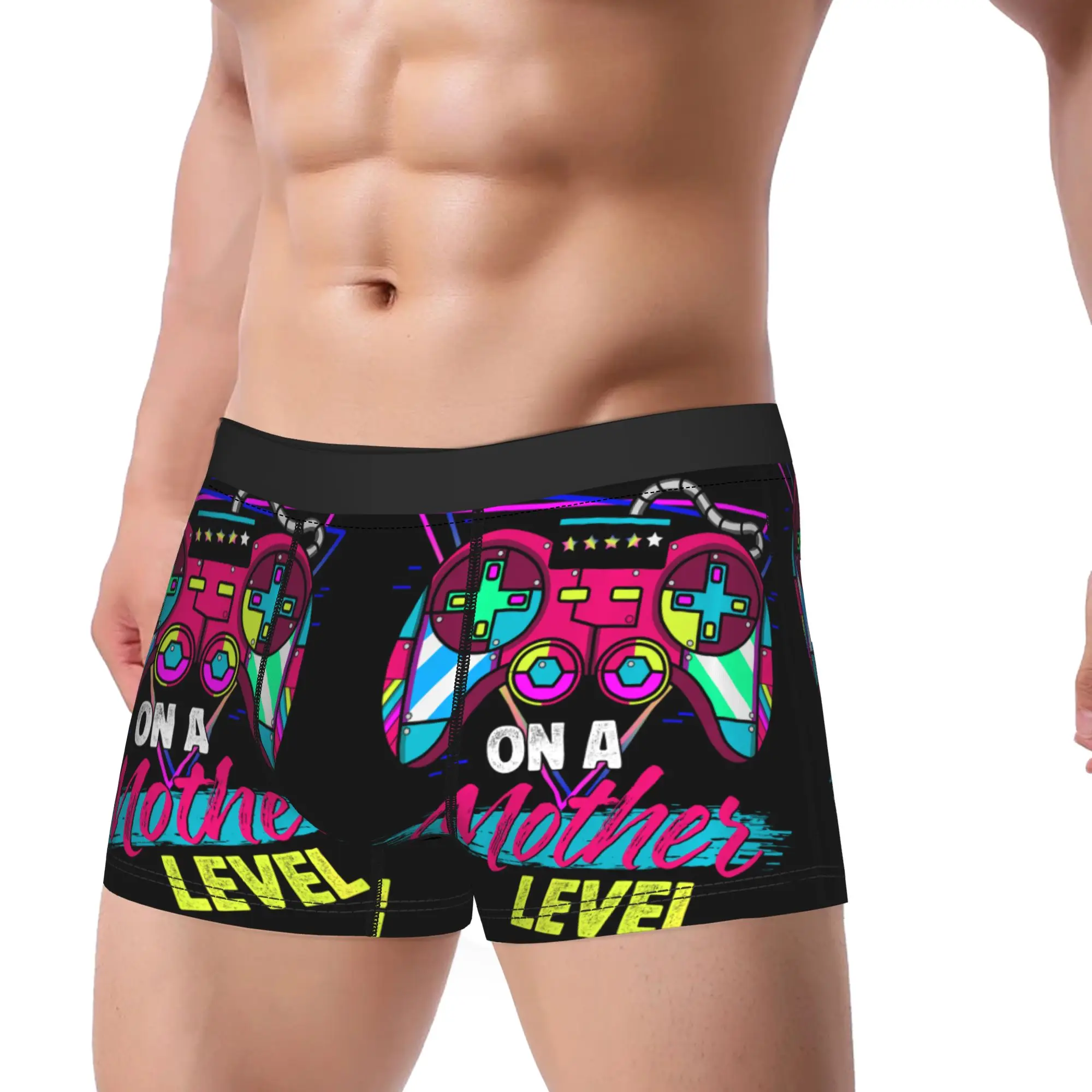On A Mother Level Gamer  Mothers Day Underpants Breathbale Panties Male Underwear Comfortable Shorts Boxer Briefs