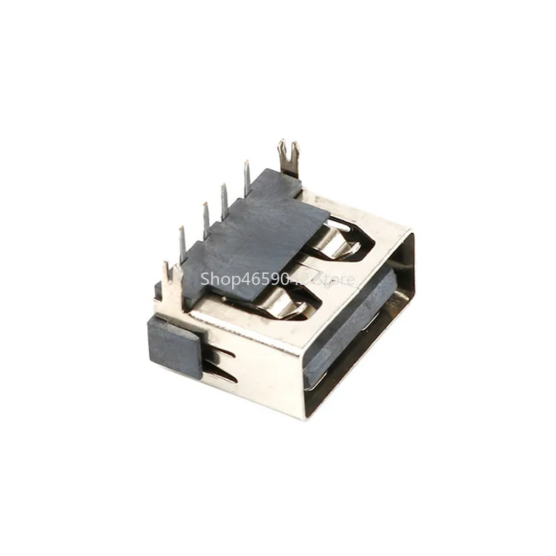 10Pcs/Lot USB Port 2.0 Type A Female 4 Pin 2 Feet 180 Degree Flat Charge Plug Socket Jack Connector Wire Adapeter DIP