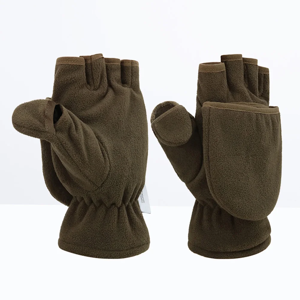 

Winter Warm Half-finger Adult Fleece Mittens Touch Screen Fishing Fleece Gloves Running Cycling Sports Outdoor