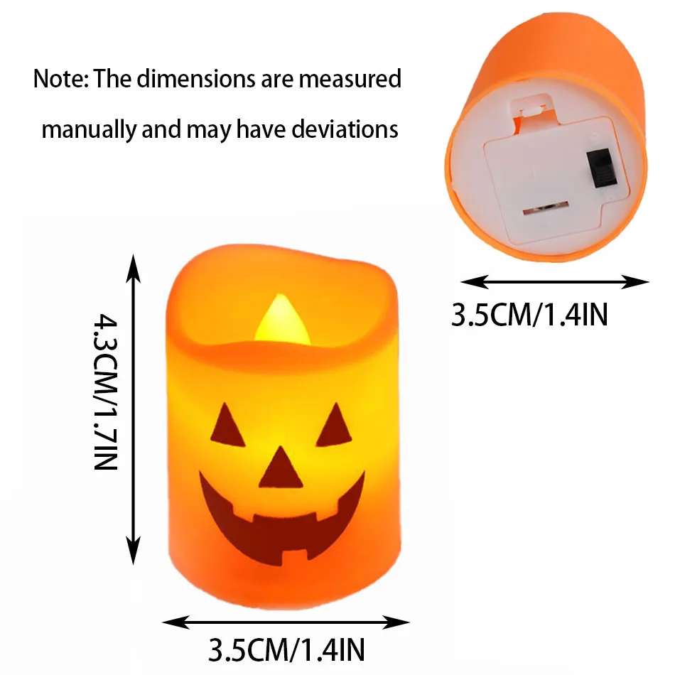 6PCS Halloween Pumpkin Candle Lights Led Electronic Candle Lights Table Garden Decorations Night Lights Halloween Decorations