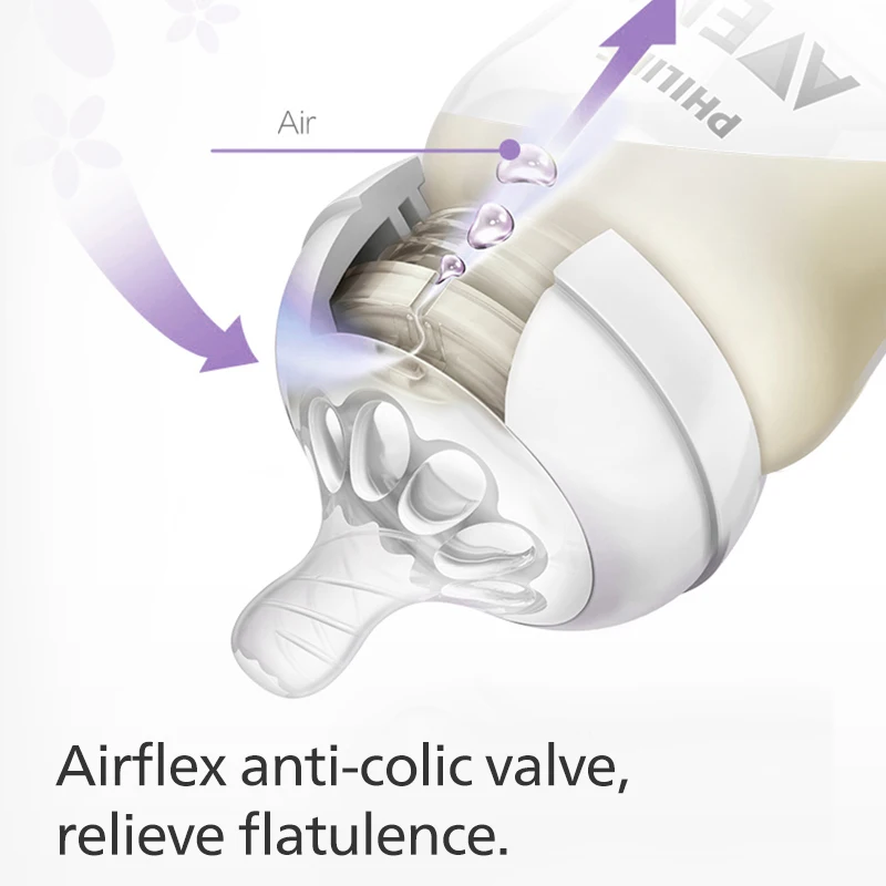 PHILIPS AVENT Newborn baby Glass bottle Slow flow Prevent choking Anti-Colic 0-24 months old baby bottle brush