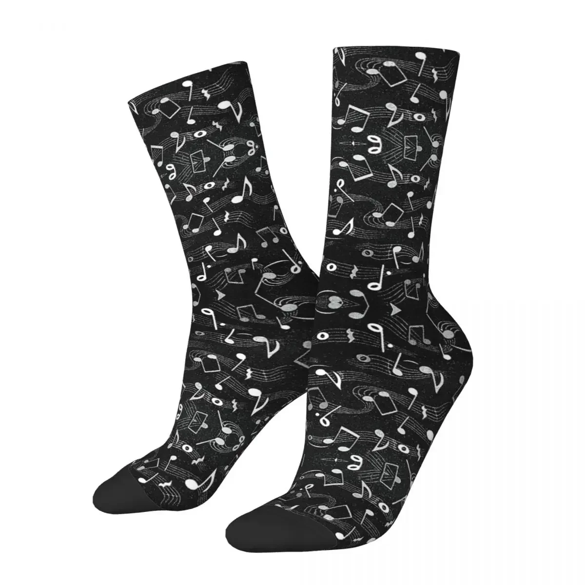 Chaussettes de notes de musique Harajuku, bas super doux, chaussettes longues toutes saisons, accessoires pour cadeaux unisexes