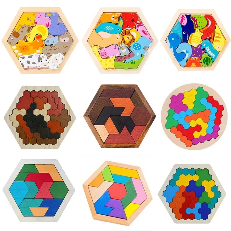 

Hexagonal Alien Chess Tangram Puzzle Brainstorming 11-piece Block Puzzle Jigsaw Classical Puzzle Children's Toys