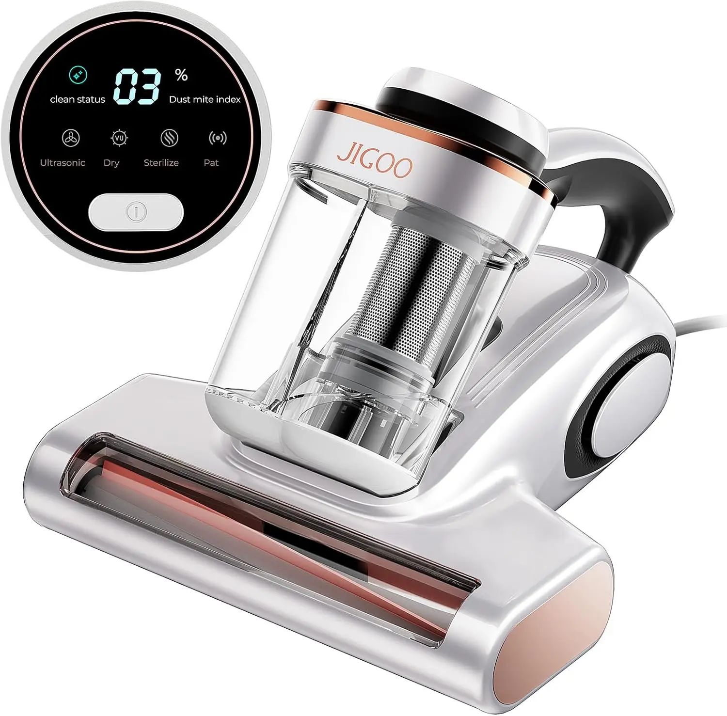 

Bed Vacuum Cleaner with Dust Sensor, Mattress Vacuum Cleaner with UV & Ultrasonic and High Heating, 13Kpa Suction 500W Powerful