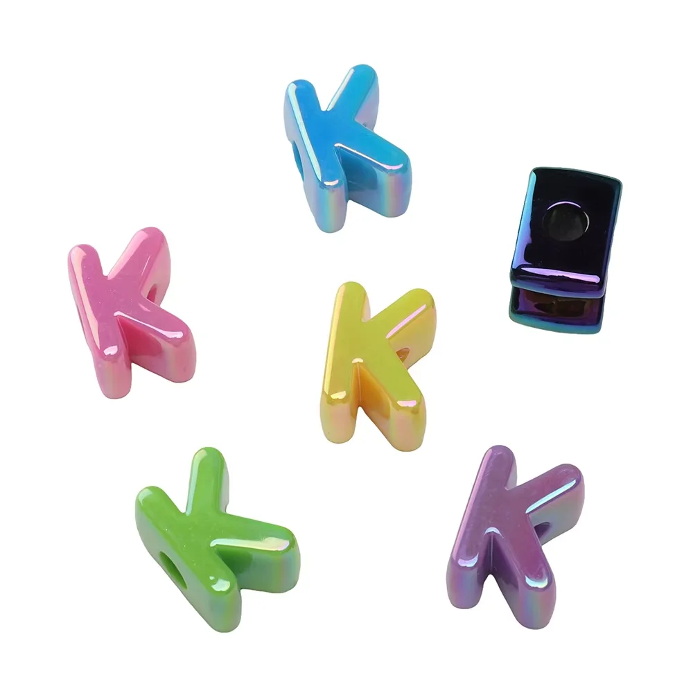 10-60Pcs Acrylic Beads Large Hole 26 English Alphabet Early Education Letter Beads for DIY Jewelry Key Chain Lanyard Accessories view 4