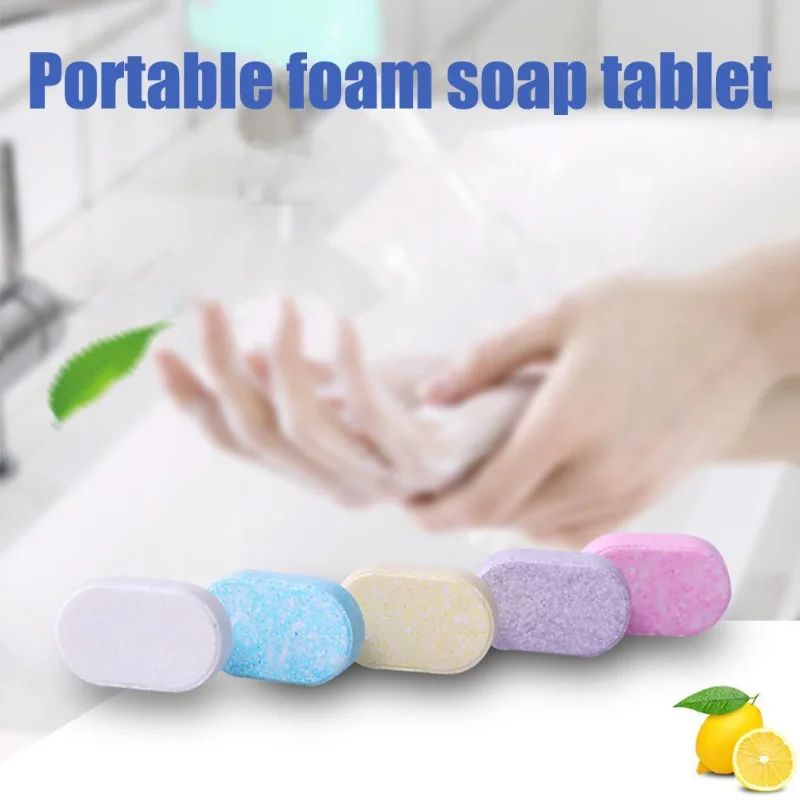 Colorful Portable Quick Melt Effervescent Hands Sanitizer Soap Tablet Dispenser Portable Foam Soap Hands Sheet Sanitizer Bubbler