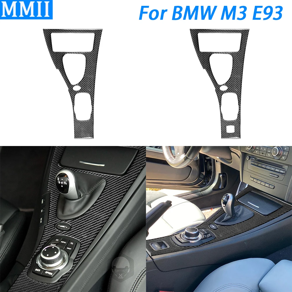 

Центральная консоль из углеродного волокна для BMW M3 E93 2007-2015, панель переключения передач, отделочная крышка, аксессуары для украшения интерьера автомобиля, наклейка