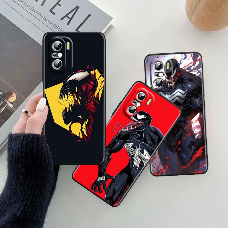 Venom Marvel Cool Mysterious For Xiaomi Redmi 9A 9C 9AT 10C 9 9T 10 12C 13C A3 12 K60 A1 K50 K40 5G Black Funda Phone Case