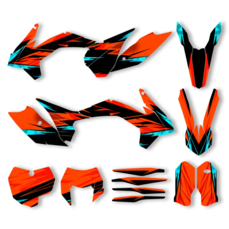 

Powerzone Custom Team Motorcycle Decals Stickers Kits for KTM 125 200 250 300 350 450 500 EXC XCW 2014-2016 SX SXF 2013-2015
