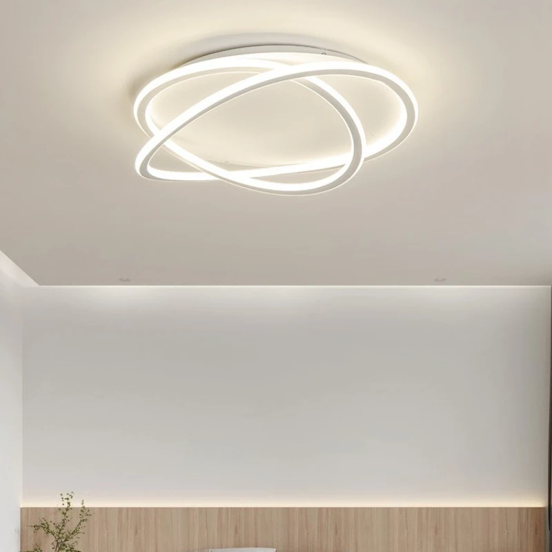 

Спальня, скандинавский современный минималистский светильник для гостиной, романтический кабинет, нерегулярный круглый светодиодный потолочный светильник для белой комнаты