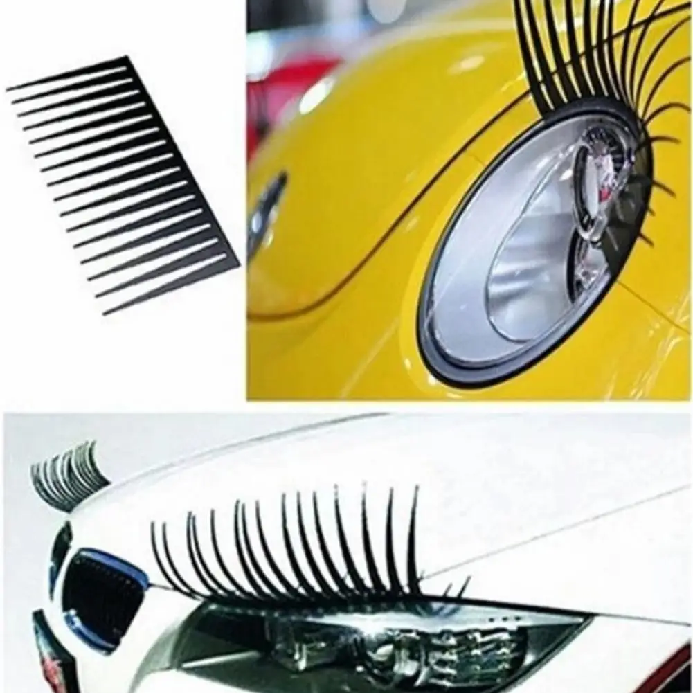 Car Headlight Eyelash Sticker Adjustable Curl Weatherproof Cute Design Easy DIY Fit for Beetle Round Lights Creative Gift