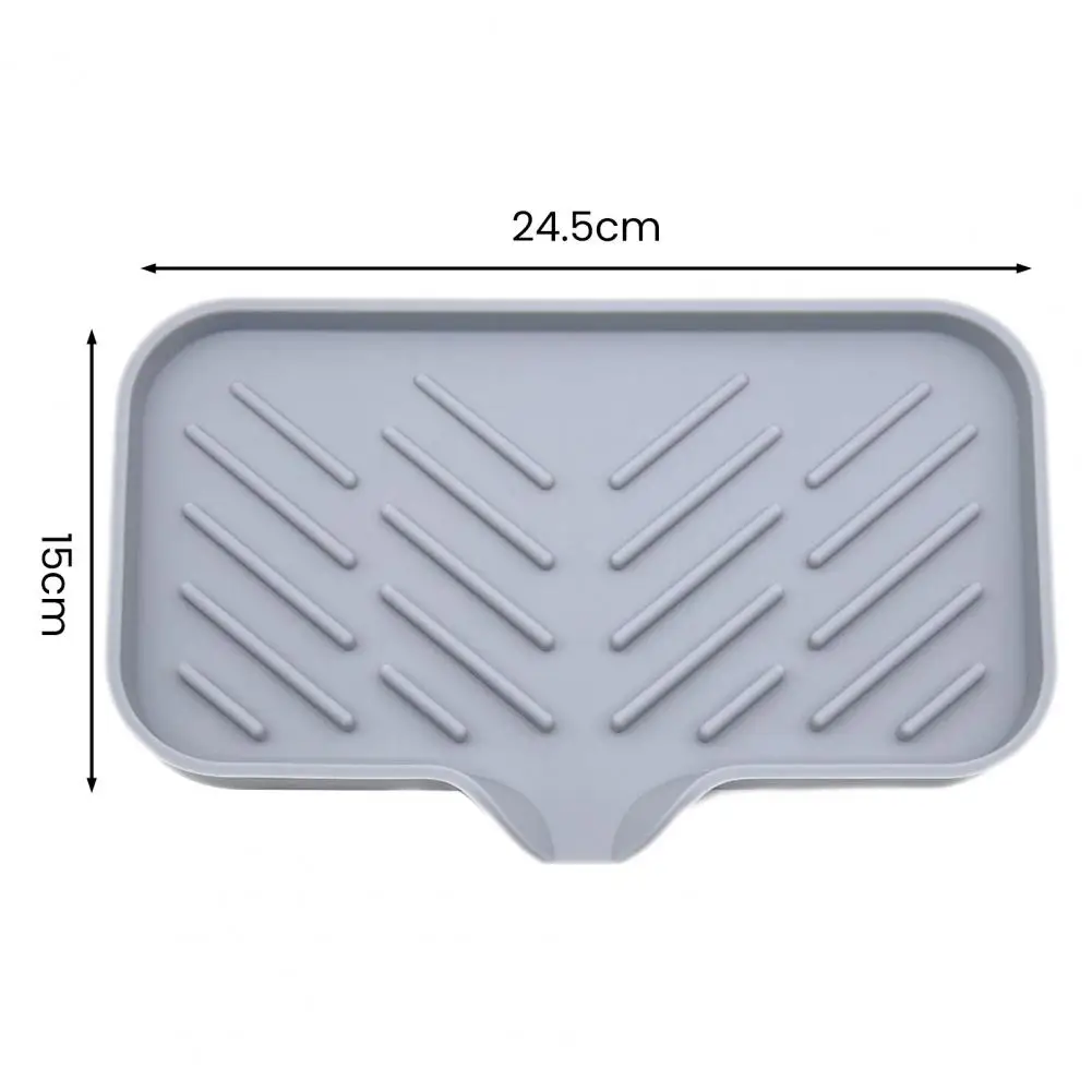 Soap Dish Drain Mat Silicone Faucet Splash Pad Leakproof Kitchen Counter Sink Organizer Sponge Holder Splash Proof Draining Pad