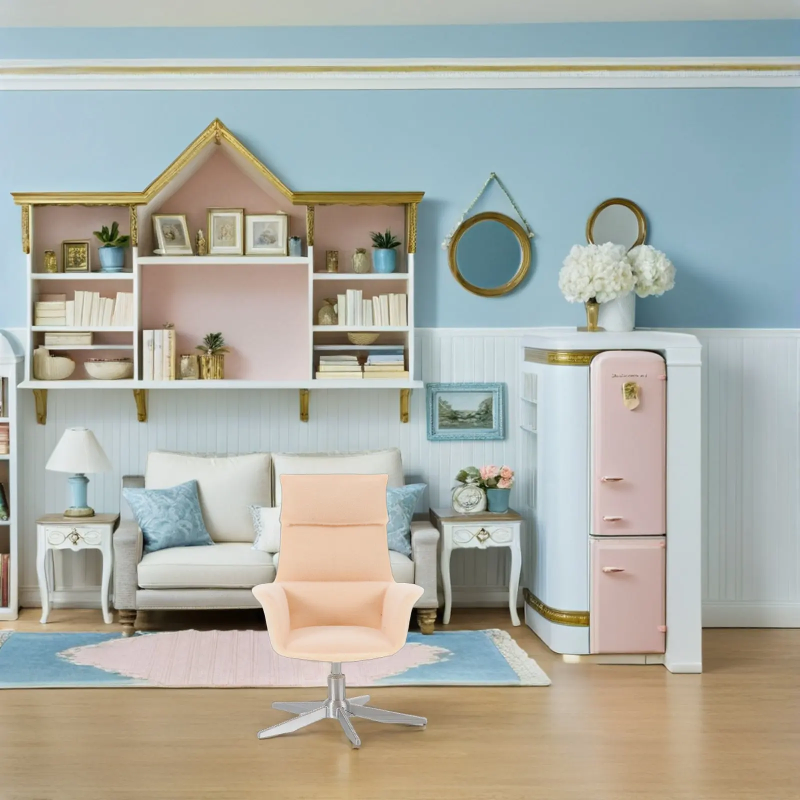 

Миниатюрный офисный стул, маленький пластиковый стульчик, реалистичный дизайн для миниатюрных домиков, аксессуары для кукольных домиков, декор для мебели.