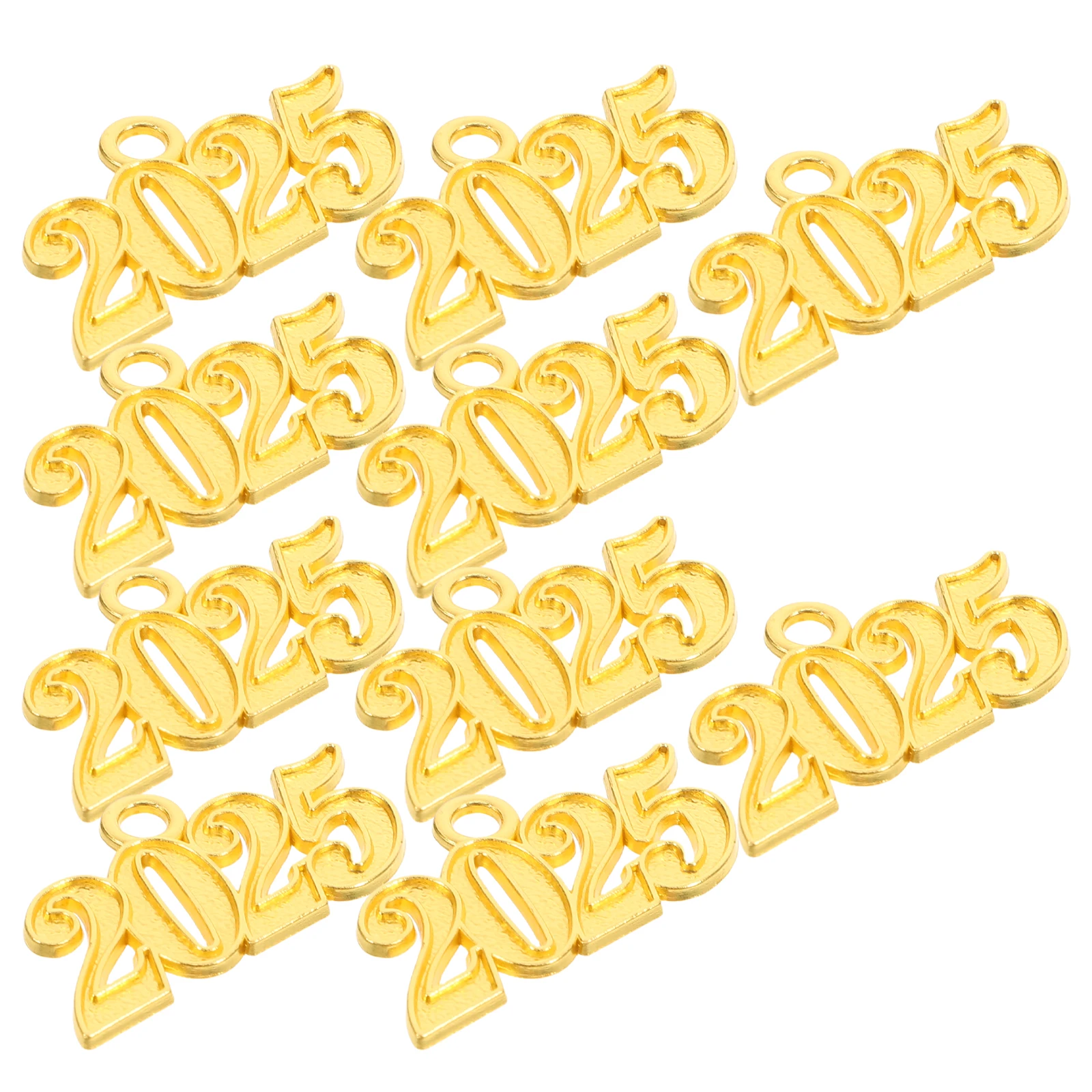 

10pcs Graduation Tassel Pendant Durable Metal 2025 Charm Decor Bachelor Cap Accessories Party Garland Easy Attach