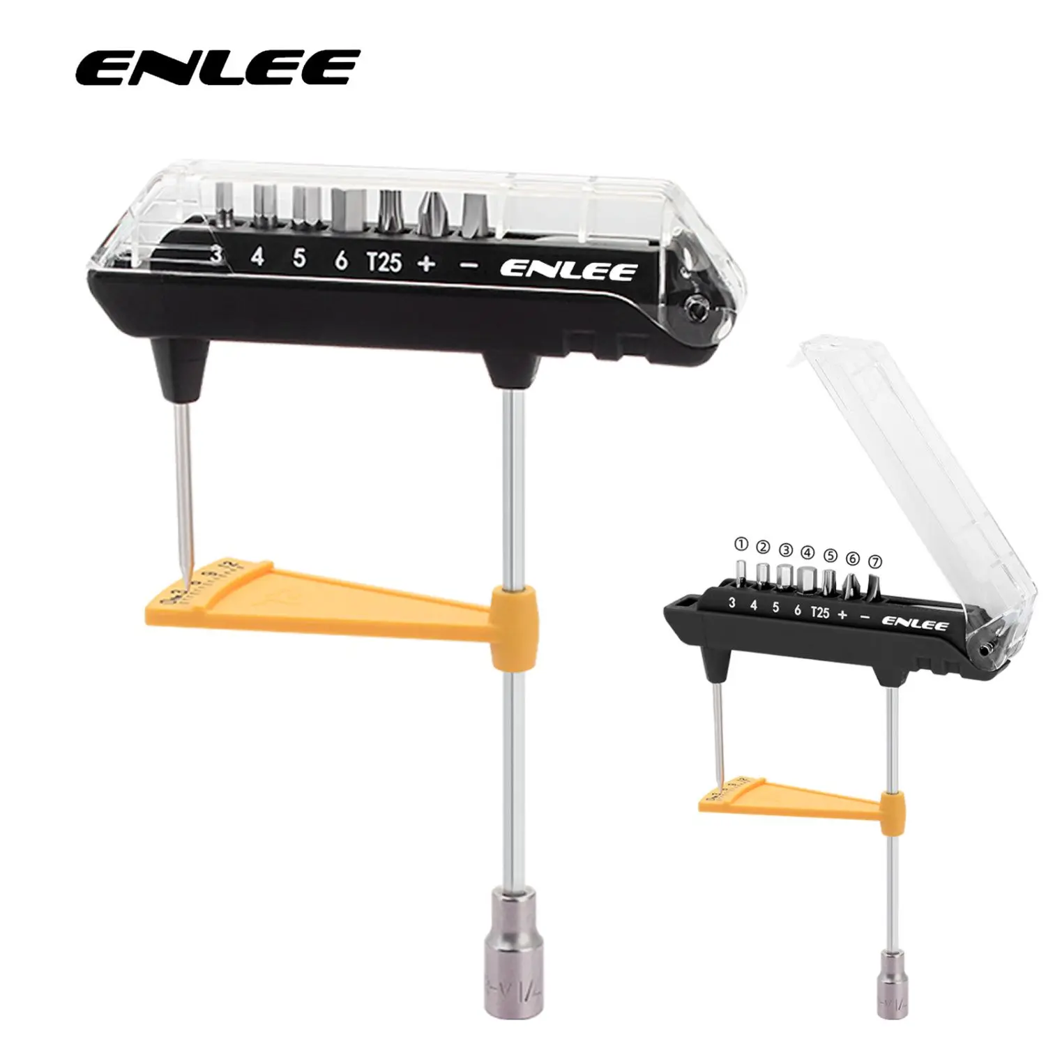 ENLEE Bicycle Portable Torque Wrench Inner Hexagon Set 3-12N.m High Precision Torque Tool Set Bicycles Screwdriver Torque Wrench