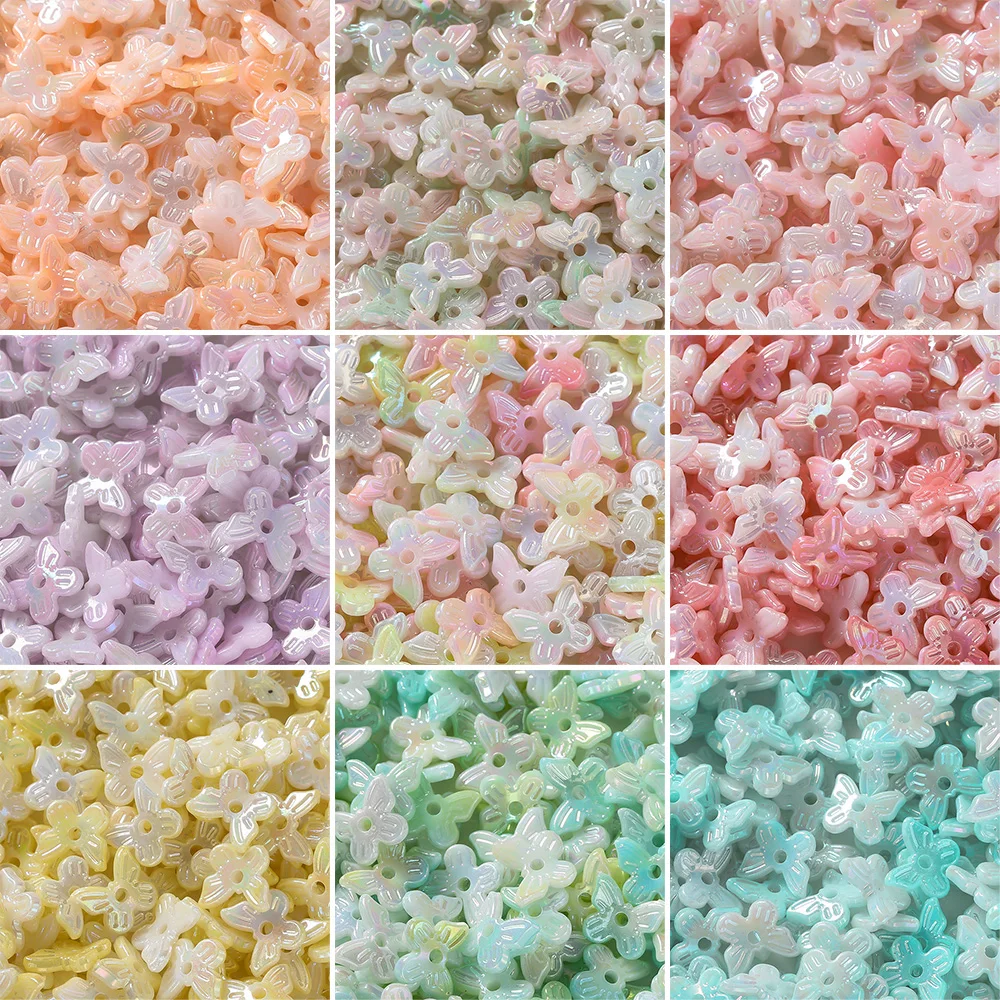 

50pcs/Lot Acrylic Butterfly Two Tone Beads 11x9mm Loose Spacer Beads for Jewelry Making DIY Bracelet Necklace Accessories