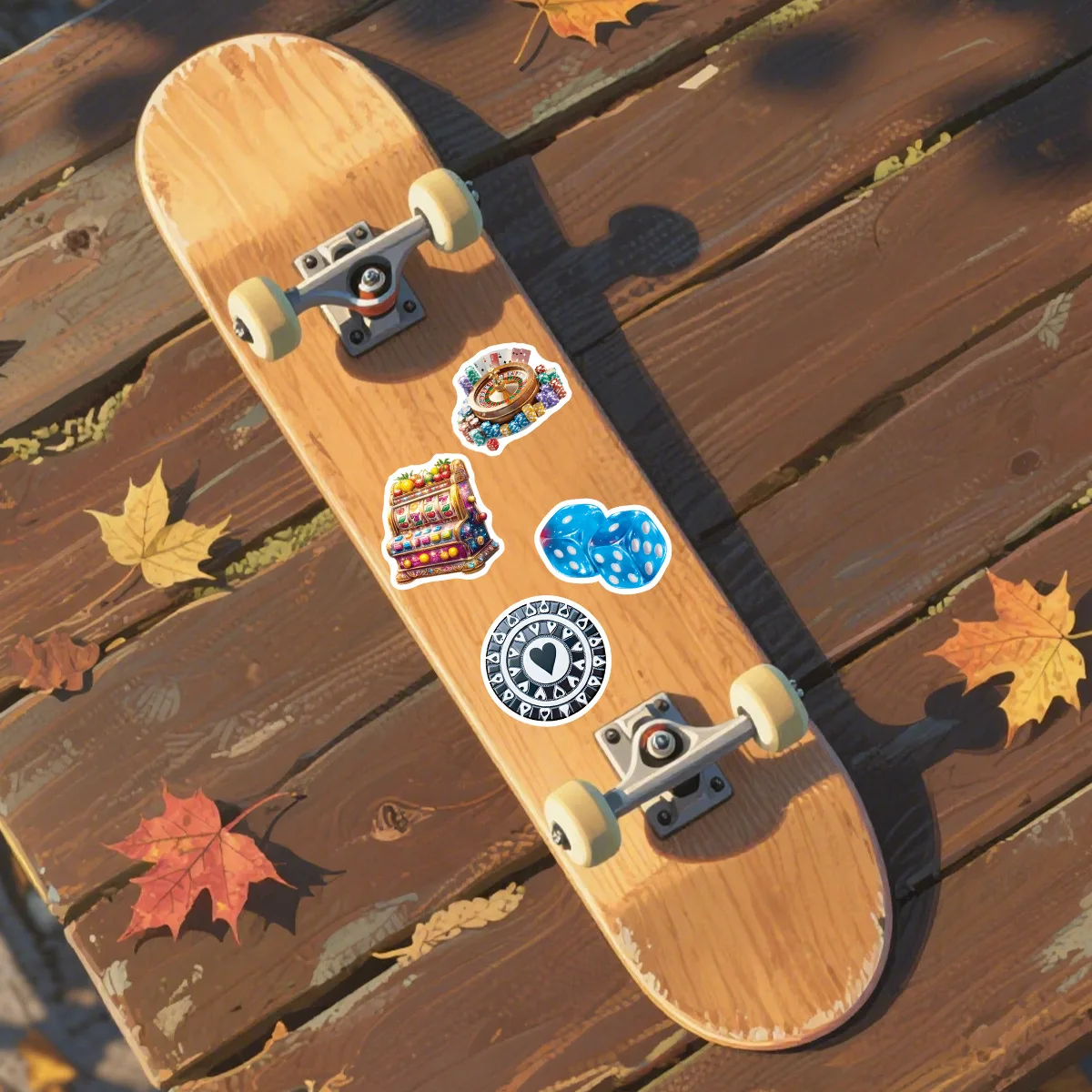 10/50PCS Autocollants Graffiti Thème Casino, Motifs Dessins Animés Exquis et Colorés, pour Loisirs Créatifs, Scrapbooking, Sac de Voyage, Décorations Esthétiques