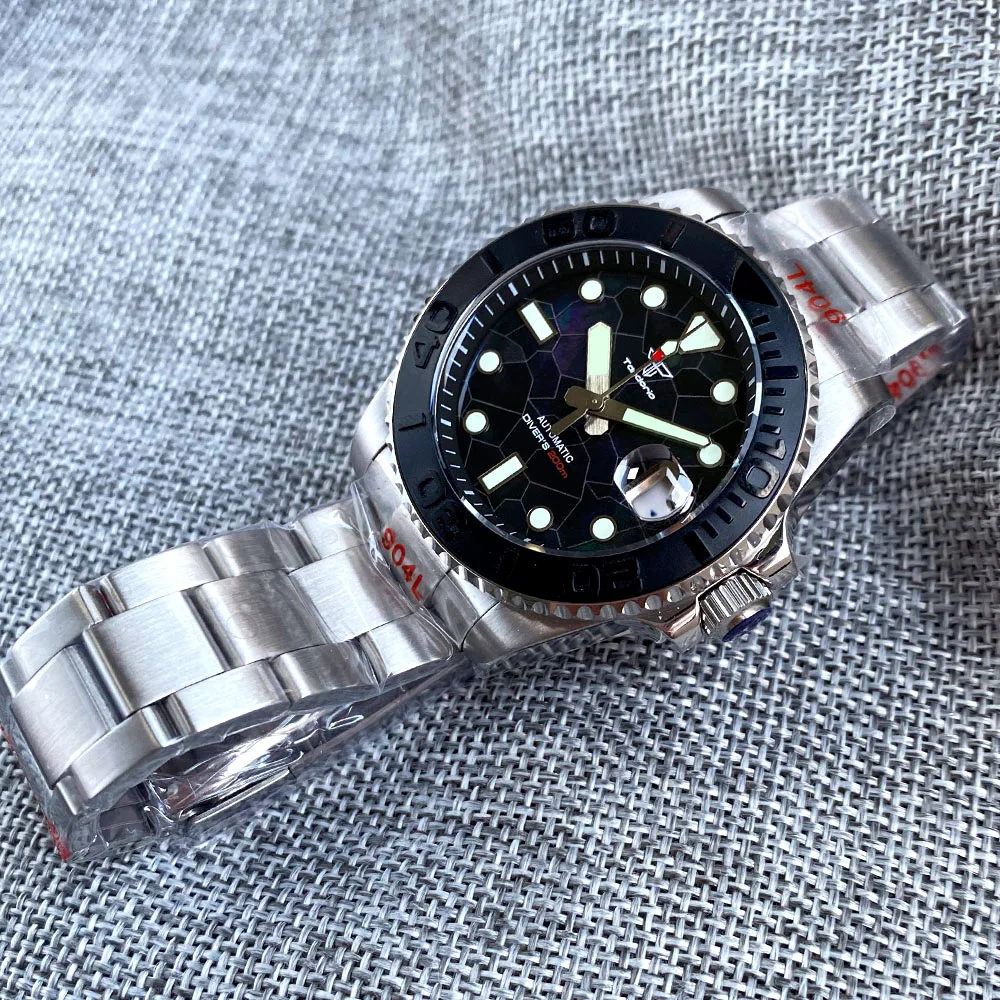 40mm sub 200m resistência à água relógio de corda automática para homem nh35aa movt mop dial 38mm inserção cerâmica 904l banda 120click moldura