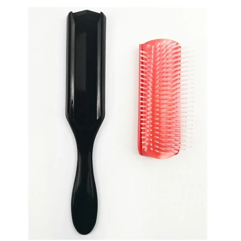 Hair Comb 9 & 5-Row Detangling Hair Brush Rat Tail Comb Styling Hairbrush Straight Curly Wet Hair Scalp Massage Brush Women