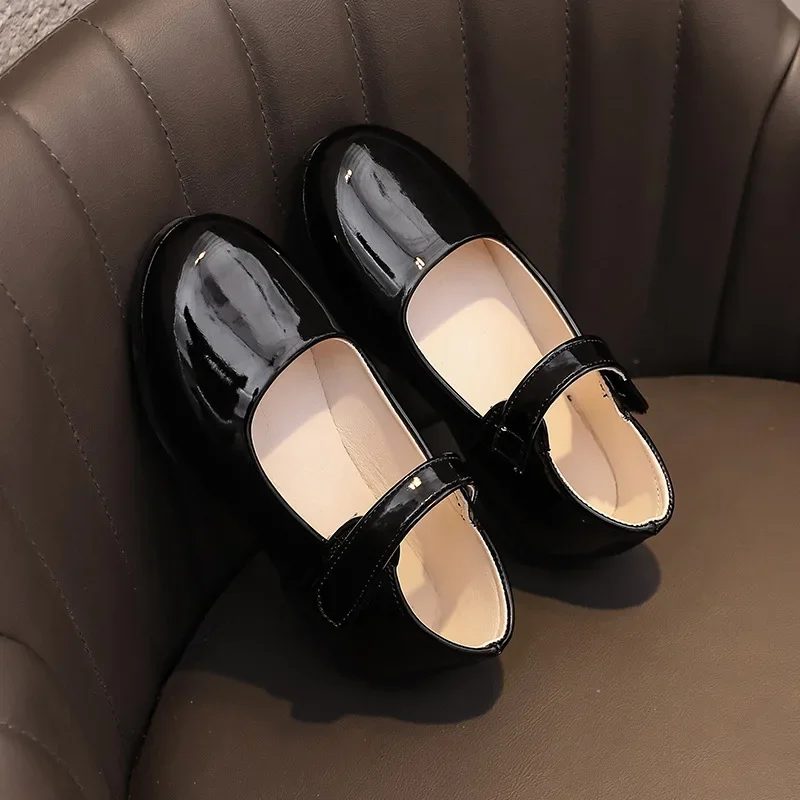 Scarpa in pelle da ragazza tinta unita versatili appartamenti per bambini per prestazioni scolastiche moda causale bambini principessa scarpe