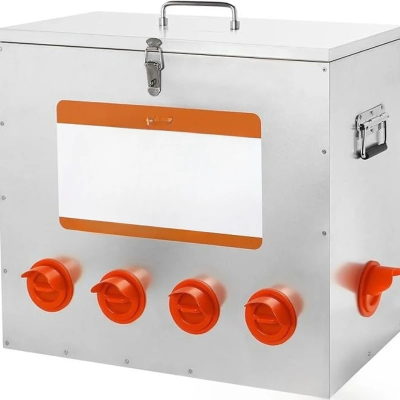 

6-Hole chicken trough feeder with handle, rat-proof