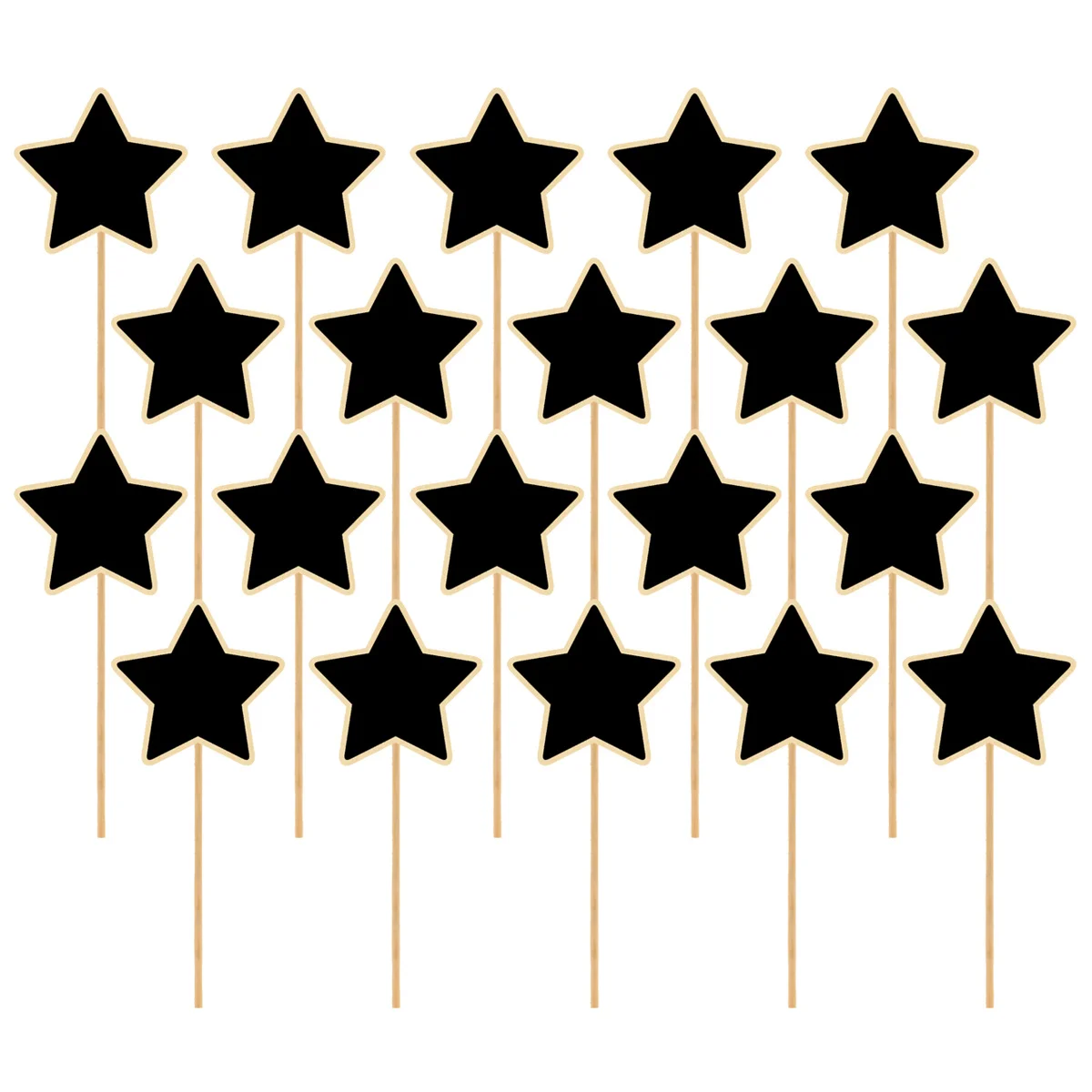 20 pezzi mini toppers per lavagna in legno a forma di stella etichette per fiori da giardino leggere pennarelli per lavagna nera decorazione della festa nuziale