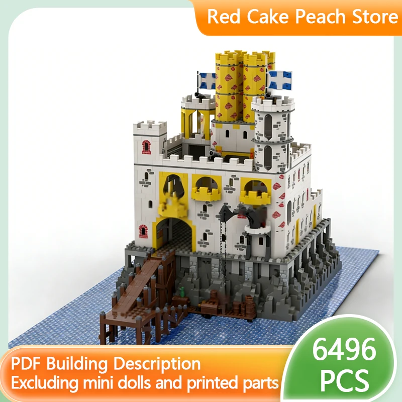 

Medieval Castle Model MOC Building Bricks Waterfront Cefense Castle Modular Technology Gifts Holiday Assemble Children Toys Suit