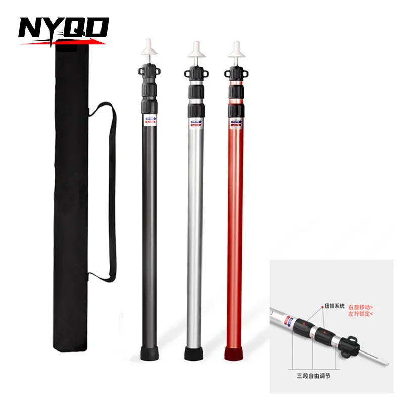 

Outdoor Retractable Aluminum Alloy Canopy Pole Entrance Hall Support Pole 2.3-meter-3-meter Three Section CanopyPoleTent Stakes