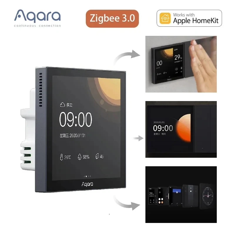 Aqara Smart Scene Pannello Switch S1 Touch Screen da 3,95 pollici APP Controllo vocale Siri Supporto per casa intelligente Lavoro in inglese con