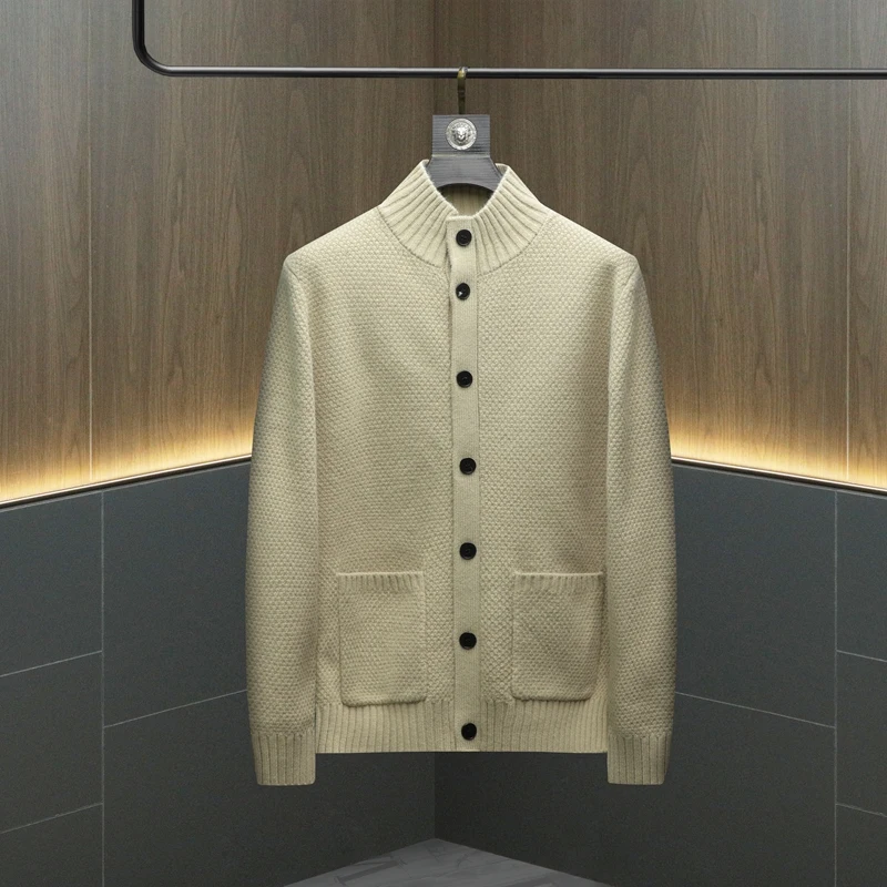 

Новый мужской шерстяной свитер 2025 года, свободный, с круглым вырезом, без застежки, повседневный, деловой, вязаный, базовый, для носки поверх одежды