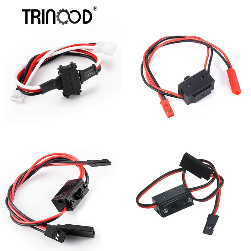 TRINOOD RC Switch JR Connector On- Off with Spare Male Plug for RC Car Truck Airplane Helicopter RC Switch Receiver Parts