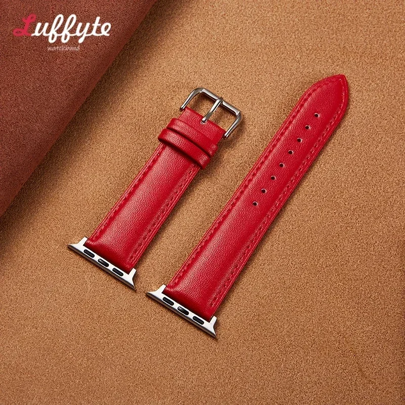 Casual Leather Strap for Apple Watch Strap 38 40 41 42 44 45 46 49mm Business Watchband for IWatch Series 1-10 Ultra SE 2