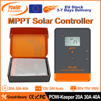Powermr 20A 30A 40A MPPT Solar Charger Controller 12V 24V Power Bank LCD Display made for AGM Gel floodied Lithium Batteries charge