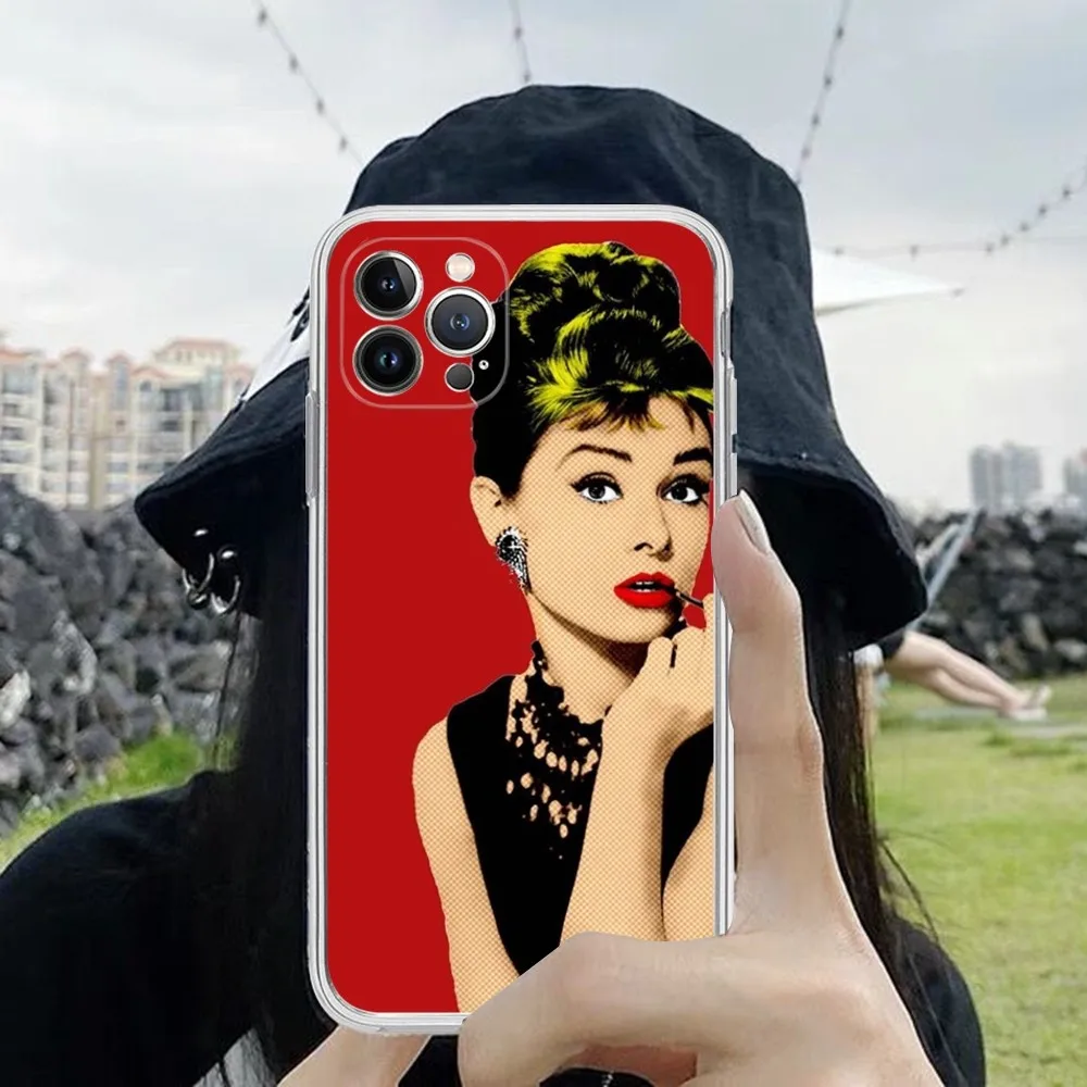 Audrey Hepburn Phone Case For iPhone 14 13 12 Mini 11 Pro XS Max X XR SE 6 7 8 Plus Soft Silicone Cover