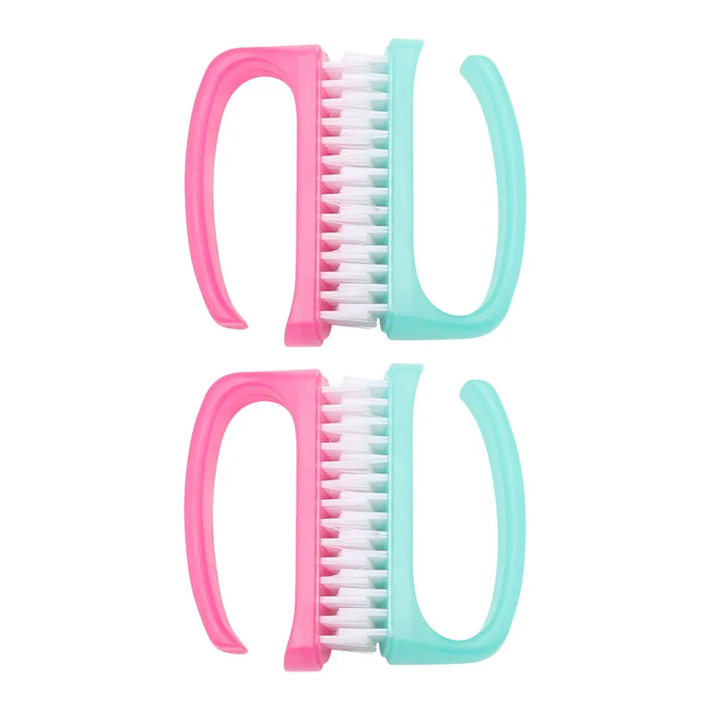 4 個のネイルクリーニングブラシ爪スクラブツールマニキュア用ほこり除去軽量ハンドルネイルアート用品爪