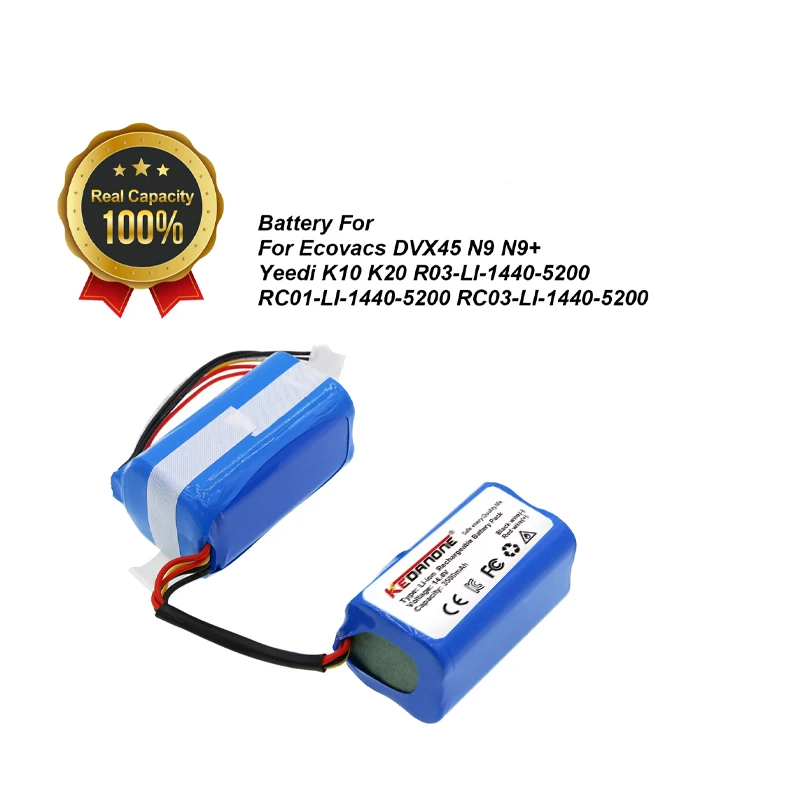

Аккумулятор A17Z 14.4V, совместимый с роботами-пылесосами Ecovacs N9/N9+, аксессуары для батарей DVX45/K10/K20, оригинальная замена батареи
