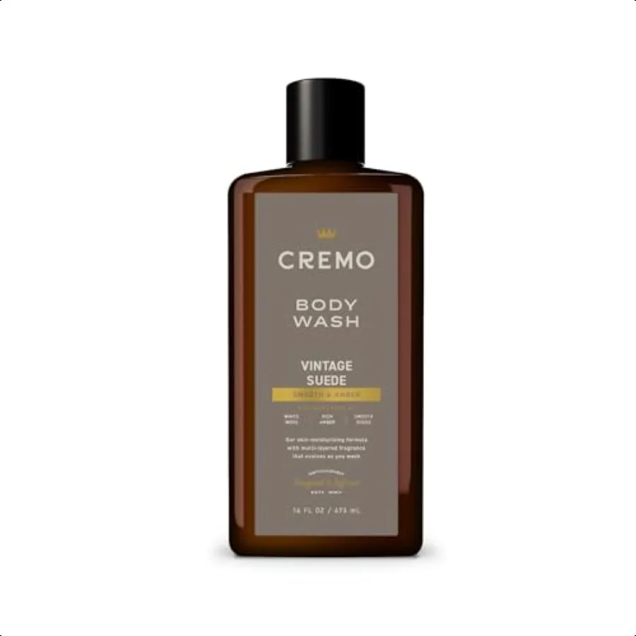 

Cremo Body Wash Men A Suede with Notes of White Moss and Rich Amber 16 Fl Oz