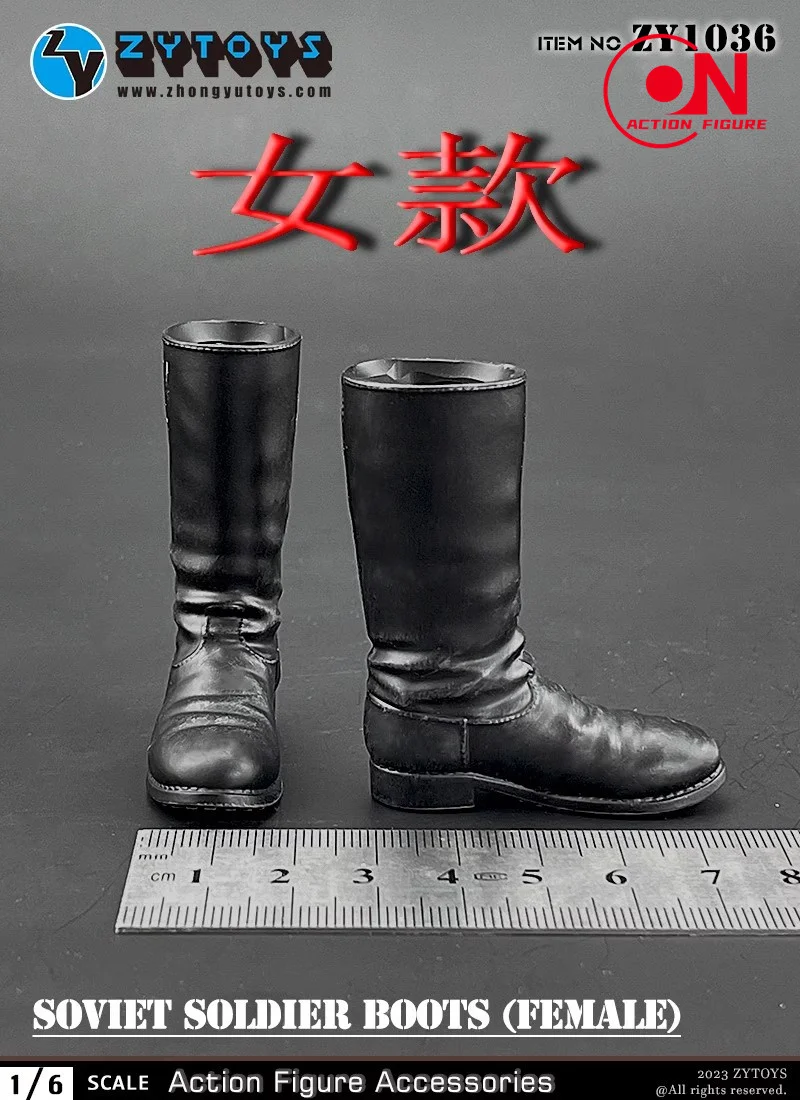 ZYTOYS ZY1035 ZY1036 Scala 1/6 Soldato Sovietico Stivali Maschio Femmina Scarpe Solide Modello Misura 12 ''Soldato Action Figure Corpo Bambole