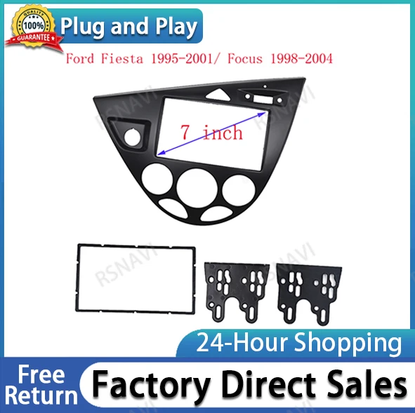 2 Din Radio Fasica for Ford Focus / Fiesta Stereo Panel Trim Kit Face Frame LHD Refitting Installation