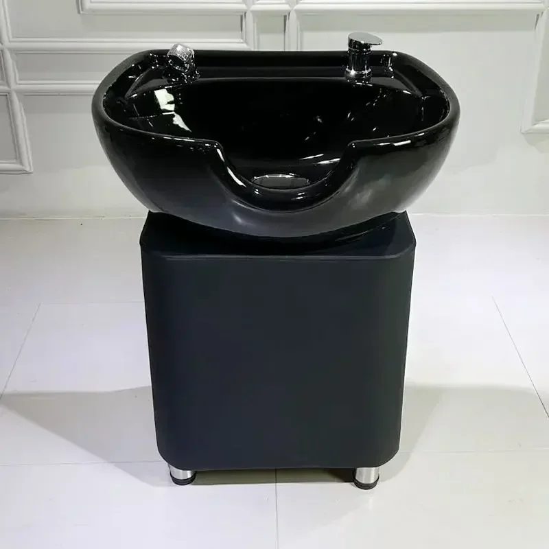 Beauty Salon Shampoo Basin Men's Barber Shop Shampoo Basin Sitting Shampoo Bed Flushing Bed Ceramic Hair Salon Rinsing