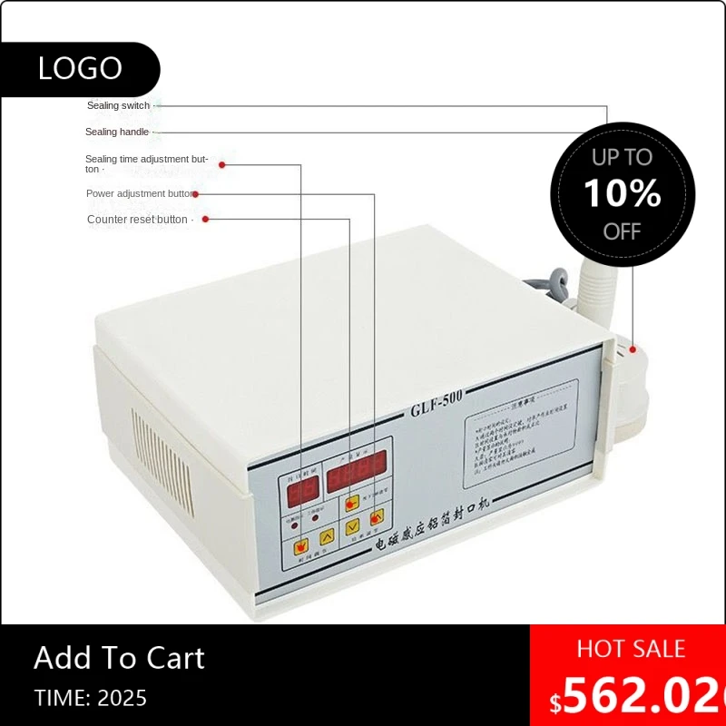 

080808F500 Ручной электромагнитный индукционный упаковщик, фольга, пластиковая машина для запечатывания крышек, пакет непрерывной укупорки бутылок