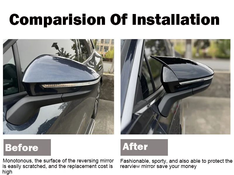 2 قطعة لصق الجانب مرآة الرؤية الخلفية غطاء قبعات لمعان الأسود الكربون لشركة فولكس فاجن ID.4 ID.4X ID.4 Crozz اكسسوارات السيارات ملصقات السيارات #4