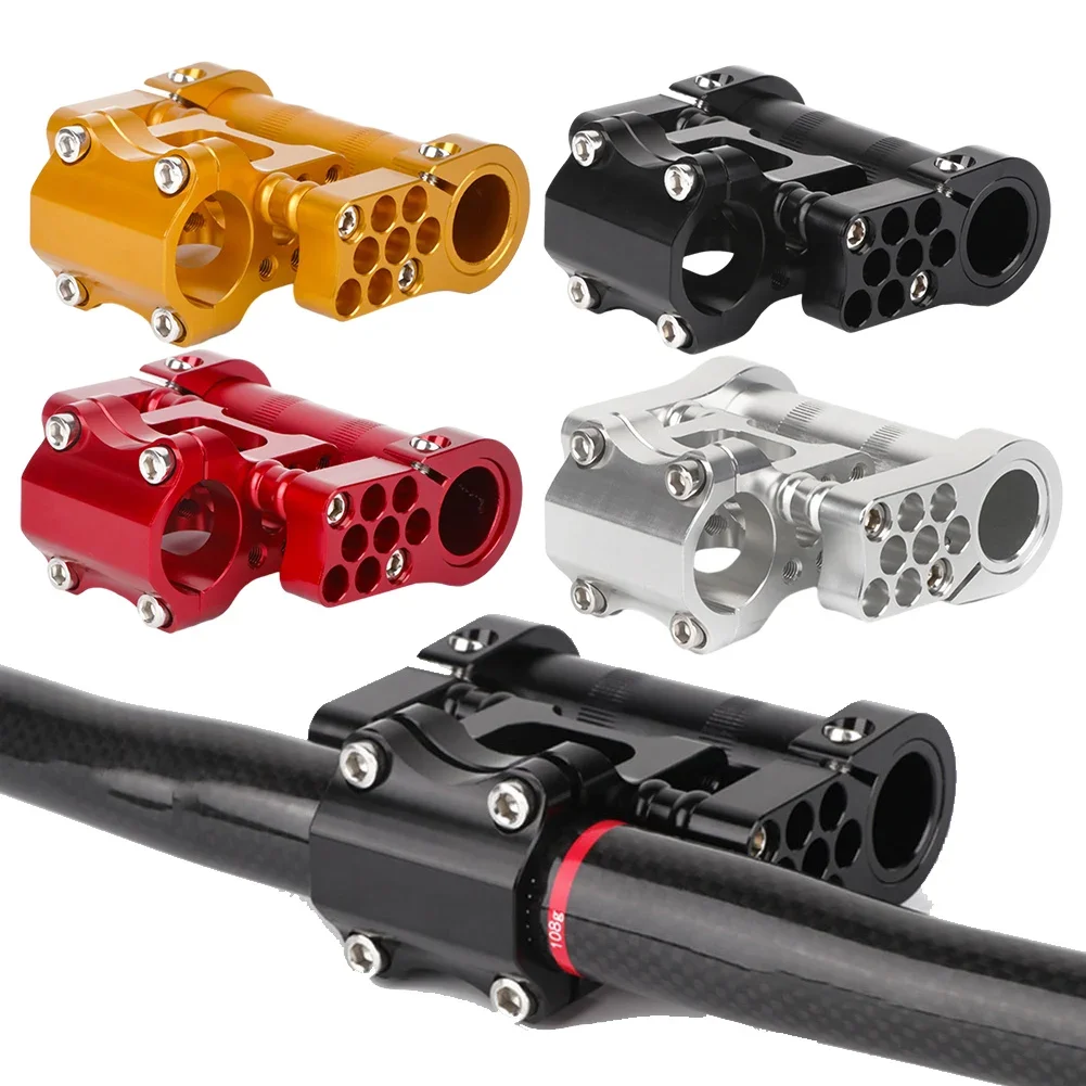 

1pc Folding Bike Porous Stem Adjustable Dual Stem Bicycle 25.4MM Deformation Hollow Design Double System Bike Accessories